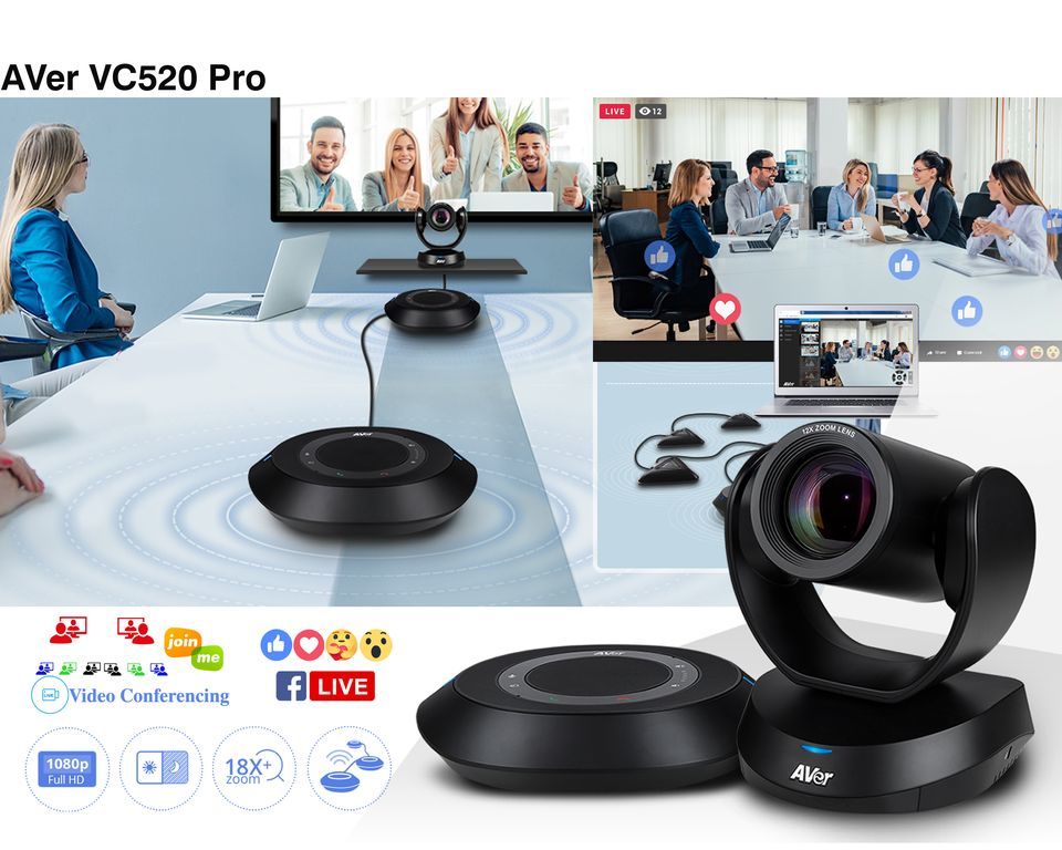 AVER VC520 PRO 2 1080p60 12x Optic Cam USB Video Konferans Sistemi