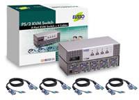 EUSSO UKS8104-D4 4port PS/2 KVM Switch