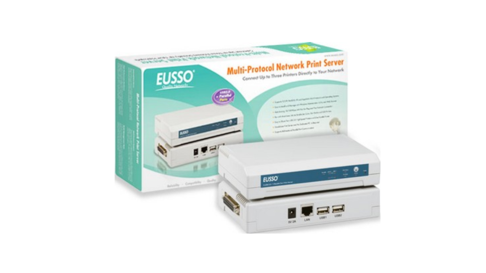 EUSSO UPS1221-PU2 USB + Parallel Ports 2-in-1 Print Server